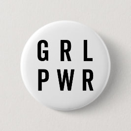 Bóton Redondo 5.08cm Citação do GRL PWR / Poder feminino