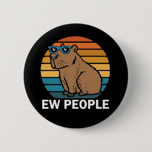 Bóton Redondo 5.08cm Citação engraçada de capivara fofa com humor irôni
