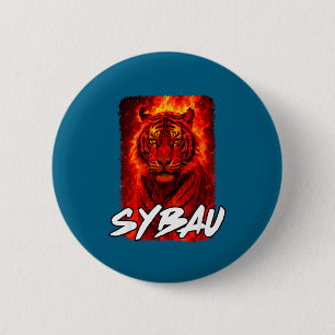 Bóton Redondo 5.08cm Citação engraçada do meme do tigre irônico Sybau S