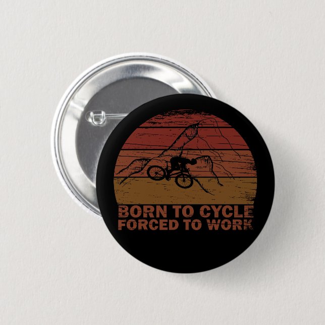 Bóton Redondo 5.08cm Citação Motivacional de Ciclismo de Montanha - Cic (Frente & Verso)