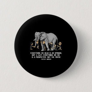 Bóton Redondo 5.08cm Citação Perspectiva Marcus Aurelius Elephant Illus