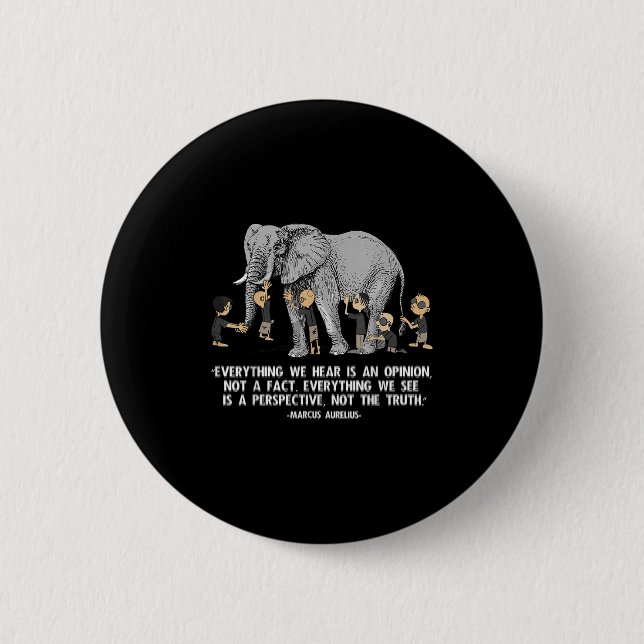 Bóton Redondo 5.08cm Citação Perspectiva Marcus Aurelius Elephant Illus (Frente)