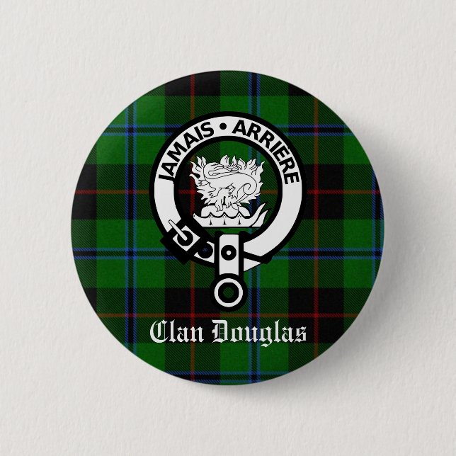 Bóton Redondo 5.08cm Clan Douglas Tartan Crest (Frente)