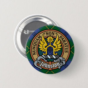 Bóton Redondo 5.08cm Clan Johnston Crest sobre Tartan