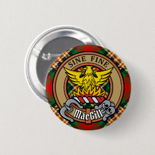 Bóton Redondo 5.08cm Clan MacGill Crest sobre Tartan