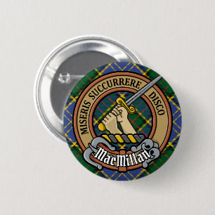 Bóton Redondo 5.08cm Clan MacMillan Crest sobre caçar Tartan