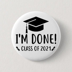 Bóton Redondo 5.08cm Classe de 2021, graduação, terminei a graduaçã