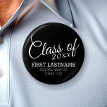Bóton Redondo 5.08cm Classe de Graduação da Escola de Nomes Personaliza<br><div class="desc">Adicione 2020,  2021 ou qualquer ano a esta design. Isto pode ser usado para qualquer formando ou reunião - segundo grau,  faculdade,  escola de formando,  enfermagem,  escola de medicina ou mesmo escola de comércio.</div>