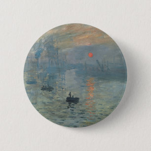 Bóton Redondo 5.08cm Claude Monet Impression Sunrise Soleil Levant