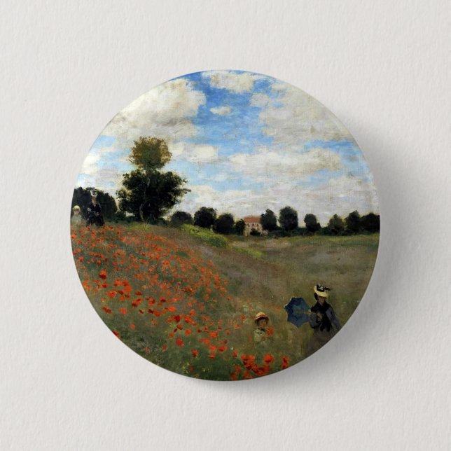 Bóton Redondo 5.08cm Claude Monet - Les Coquelicots (Frente)