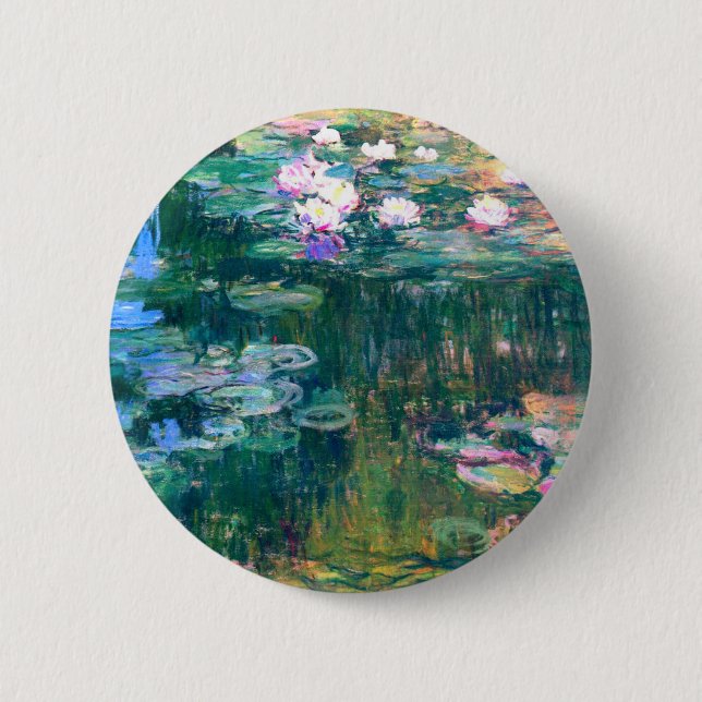 Bóton Redondo 5.08cm Claude Monet Nenúfares 1917 (Frente)
