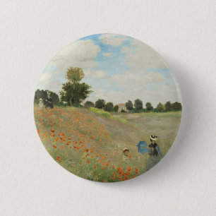 Bóton Redondo 5.08cm Claude Monet O Campo de Papoulas perto de Argenteu