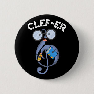 Bóton Redondo 5.08cm Clef-er Funny Music Pun Dark BG