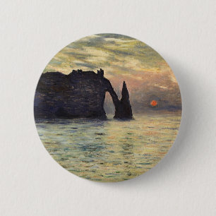 Bóton Redondo 5.08cm Cliff Etretat, Sunset de Claude Monet