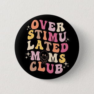 Bóton Redondo 5.08cm Clube das Mães Retro Groovy Dia das Mães