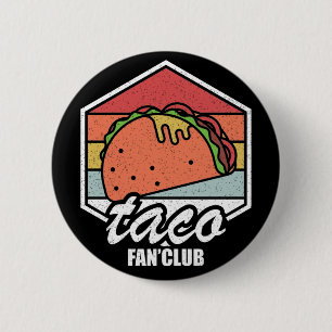 Bóton Redondo 5.08cm clube de fãs de taco tacos vintage para amantes de