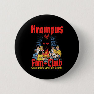 Bóton Redondo 5.08cm Clube de Fãs do Krampus Natal Feio Demônio de Nata
