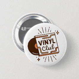 Bóton Redondo 5.08cm Clube de vinil para amantes de música analógica