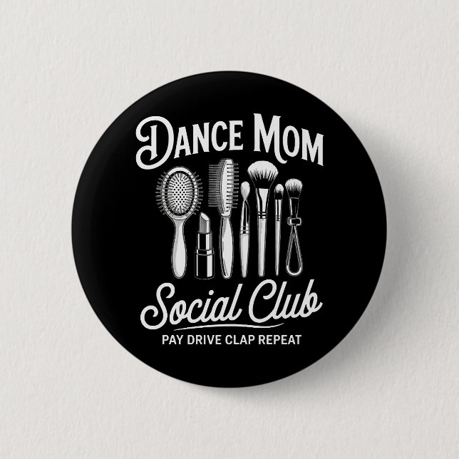 Bóton Redondo 5.08cm Clube Social de Mãe de Dança Mamãe (Frente)