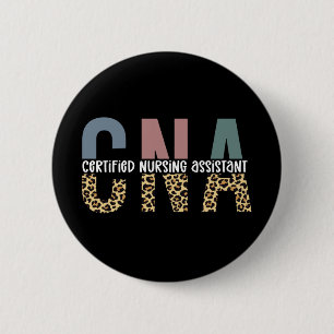 Bóton Redondo 5.08cm CNA Certified Nursing Assistant Cheetah Print