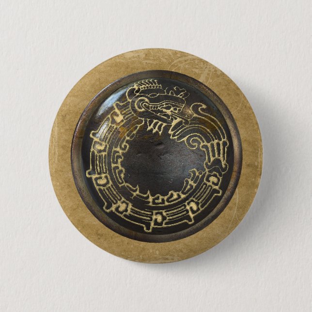 Bóton Redondo 5.08cm Cobra asteca (Frente)