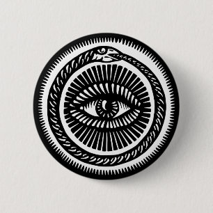 Bóton Redondo 5.08cm cobra comendo a própria cauda