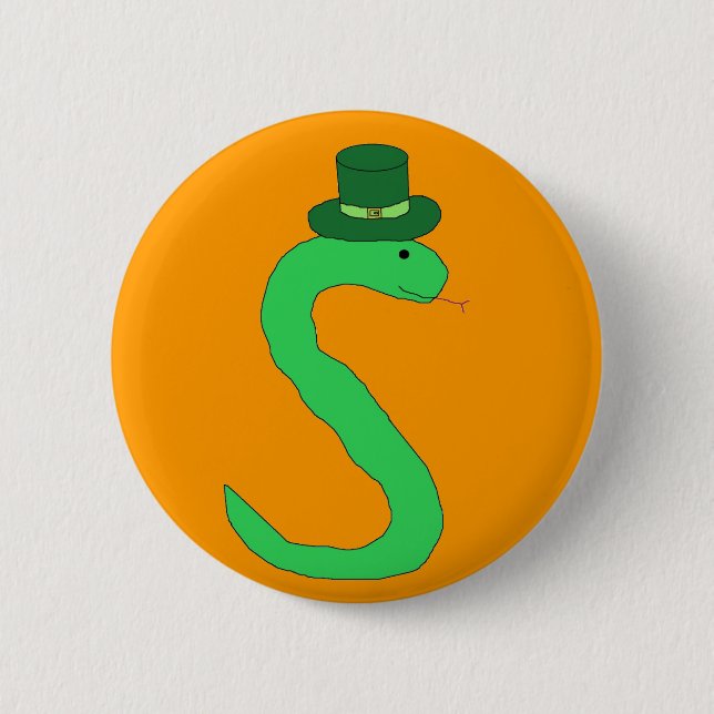 Bóton Redondo 5.08cm Cobra irlandês verde (Frente)