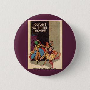 Bóton Redondo 5.08cm Cobrir 1923 do playbill do teatro de Al Jolson
