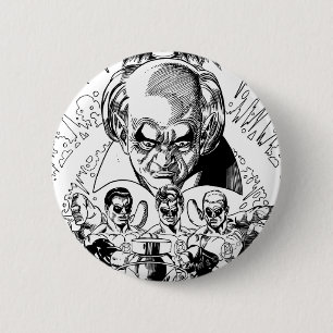 Bóton Redondo 5.08cm Cobrir cómico de três lanternas verdes, preto e