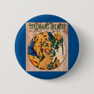 Bóton Redondo 5.08cm cobrir do playbill do teatro de Cohan do 1920