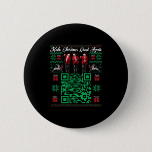Bóton Redondo 5.08cm Código de Dança Qr Trump Santa Trump Faça o Natal 