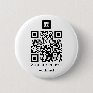 Bóton Redondo 5.08cm Código de QR do Business Connect com os eua