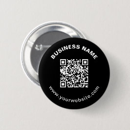 Bóton Redondo 5.08cm Código QR com Nome da Empresa Texto Circular em Ne