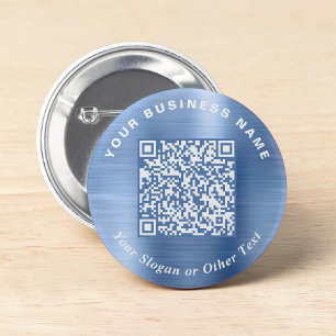 Bóton Redondo 5.08cm Código QR de Negócios Promocionais Pino Azul
