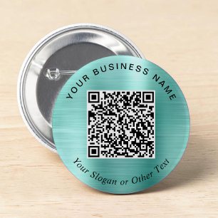 Bóton Redondo 5.08cm Código QR de Negócios Promocionais Pino Verde Ment
