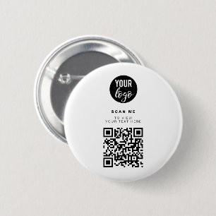 Bóton Redondo 5.08cm Código QR Logotipo comercial Maneira Minimizada