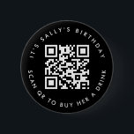 Bóton Redondo 5.08cm Códigos Qr personalizados Aplicativo de dinheiro A<br><div class="desc">Apresentamos o nosso Broche de Botão de Doação com Código QR Personalizado, uma forma divertida e moderna de celebrar uma ocasião especial! Este broche único apresenta um código QR personalizável, permitindo que você peça doações facilmente. Seja 'É o aniversário de Sally, escaneie para comprar uma bebida para ela' ou uma...</div>