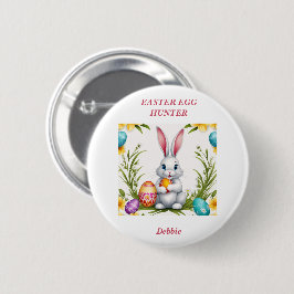 Bóton Redondo 5.08cm Coelhinho Branco da Páscoa Whimsso