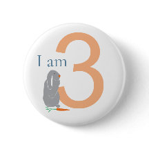 Coelhinho de Cinza Mínimo aniversário de 3 anos Mo