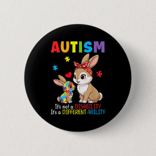 Bóton Redondo 5.08cm Coelho Mãe Conscientização sobre Autismo Habilidad