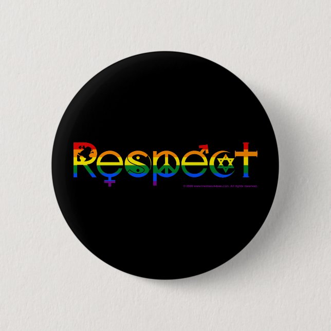 Bóton Redondo 5.08cm Coexistir com Respeito Orgulho Gay (Frente)