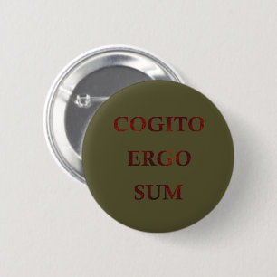 Bóton Redondo 5.08cm cogito ergo sum, frase latina