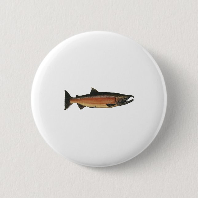 Bóton Redondo 5.08cm Coho - salmões de prata (que spawning a fase) (Frente)