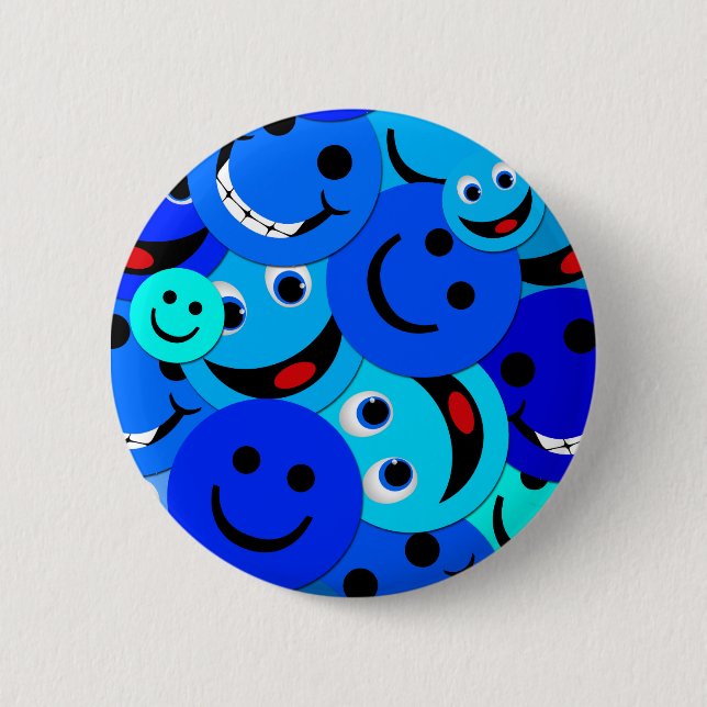 BÓTON REDONDO 5.08CM COLAGEM AZUL DOS SMILEY (Frente)