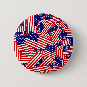 Bóton Redondo 5.08cm Colagem da bandeira americana