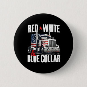 Bóton Redondo 5.08cm Colarinho Vermelho Branco E Azul Patriota Caminhon