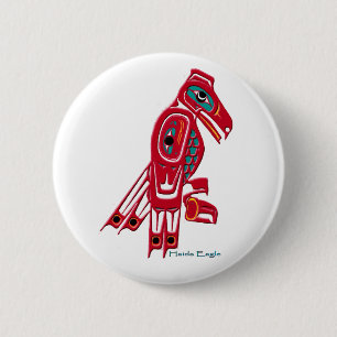 Bóton Redondo 5.08cm Coleção de Botões de Arte Nativos Americanos HAIDA