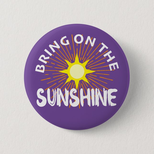 Bóton Redondo 5.08cm Colocar O Design Sunshine - Botão Redondo (Frente)