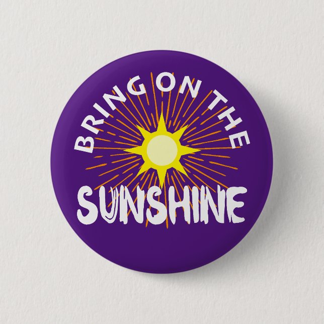 Bóton Redondo 5.08cm Colocar O Design Sunshine - Botão Redondo (Frente)