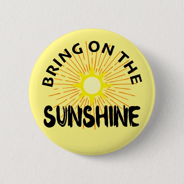 Bóton Redondo 5.08cm Colocar O Design Sunshine - Botão Redondo (Frente)